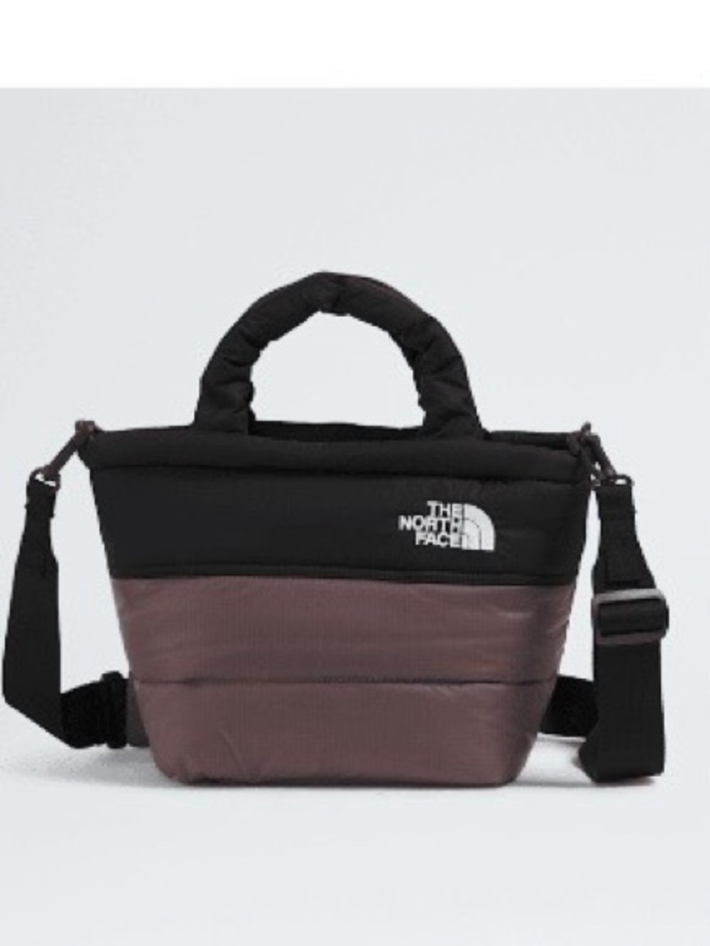 The North Face Nuptse Mini Tawny Quartz/TNF Black Puffer Tote Bag Nearly New